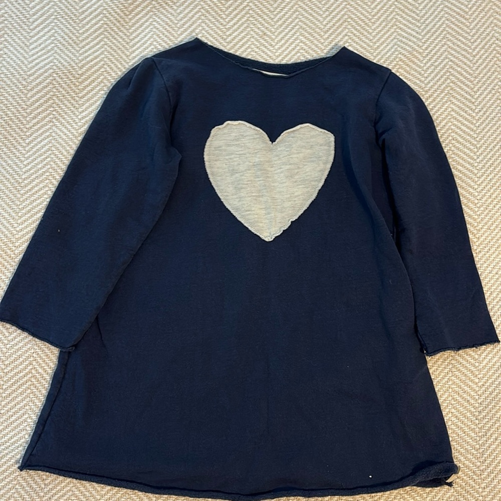 Go Gently Organic Cotton Heart Sweatshirt Dress